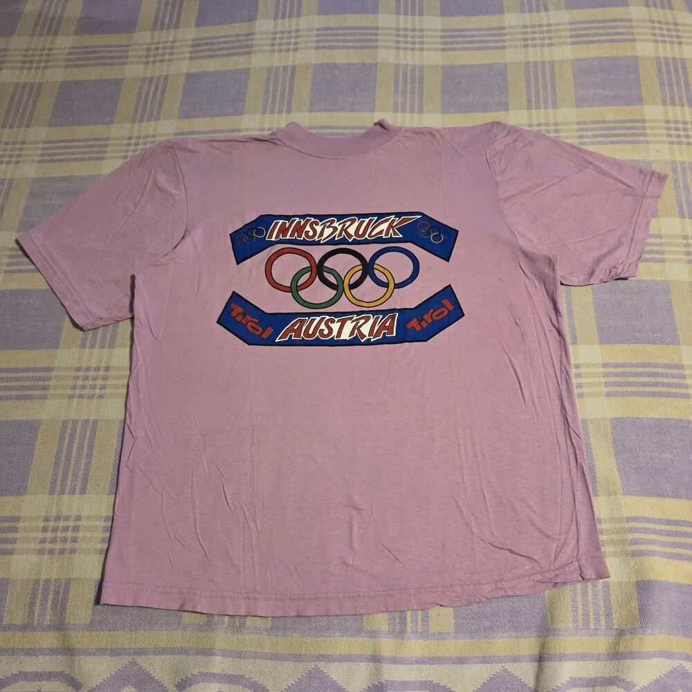 Vintage 70s 1976 Olympics Innsbruck Austria Crest Shirt Size Large Tirol 80s
